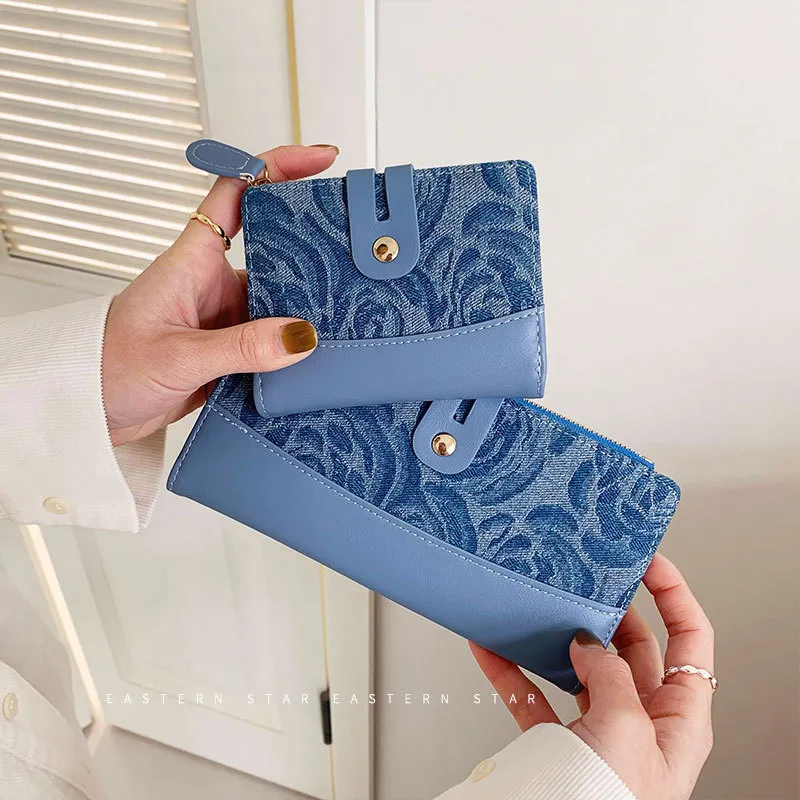 Bolsos Para Mujeres Al Por Mayor es Multifuncionales Plegables Bolsas De Embrague Corta Patron De Vaquero Dulce Billeteras Para Mujer Pequenas Billeteras Largas Impresas Frescas 288 De 7 93 DHgate