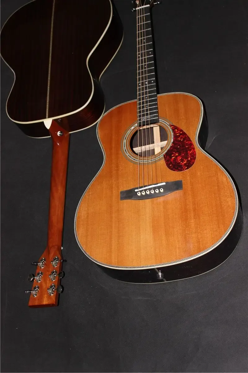 Gitarrfri frakt Fabriksbutik John Signature Acoustic Electric Guitars OM Acoustic Guitar 14 FRETS JM Akustisk gitarr