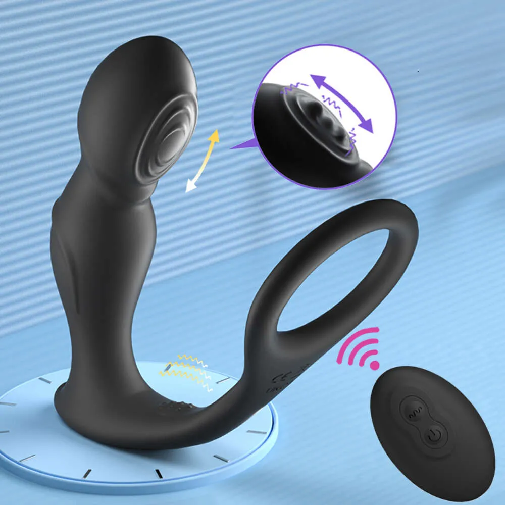 Vibratrice de massage de la prostate mâle anneau anal plug silicone retard éjaculation masturbator adultes toys sexy for hommes