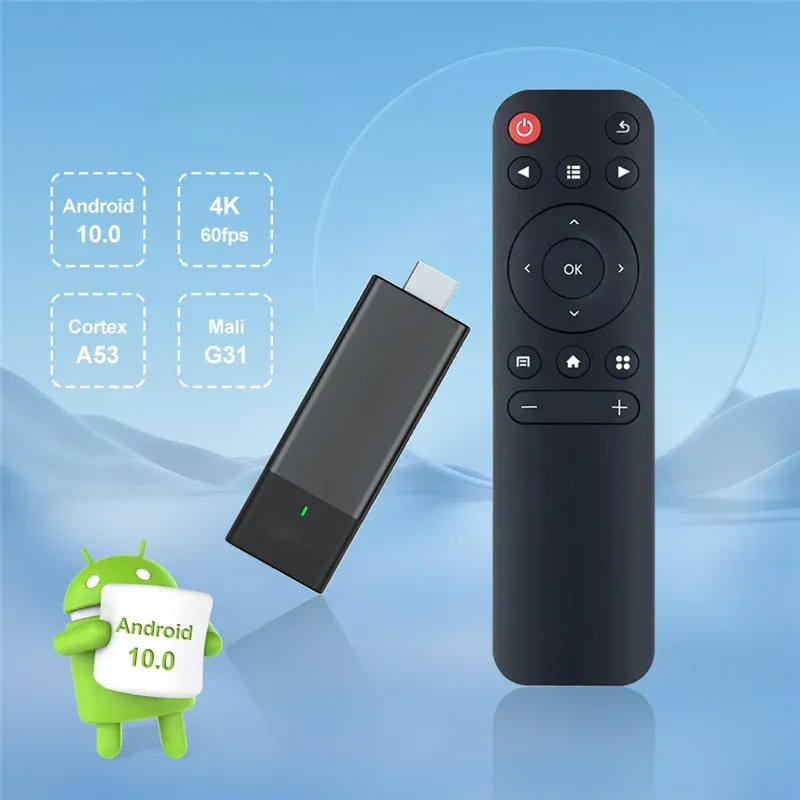 Box Smart TV Stick XS97 Android 10.0 Allwinner H313 4K HDR TV Receiver 2.4G 5G Dual WiFi HDMICompatible Media Player with Remote