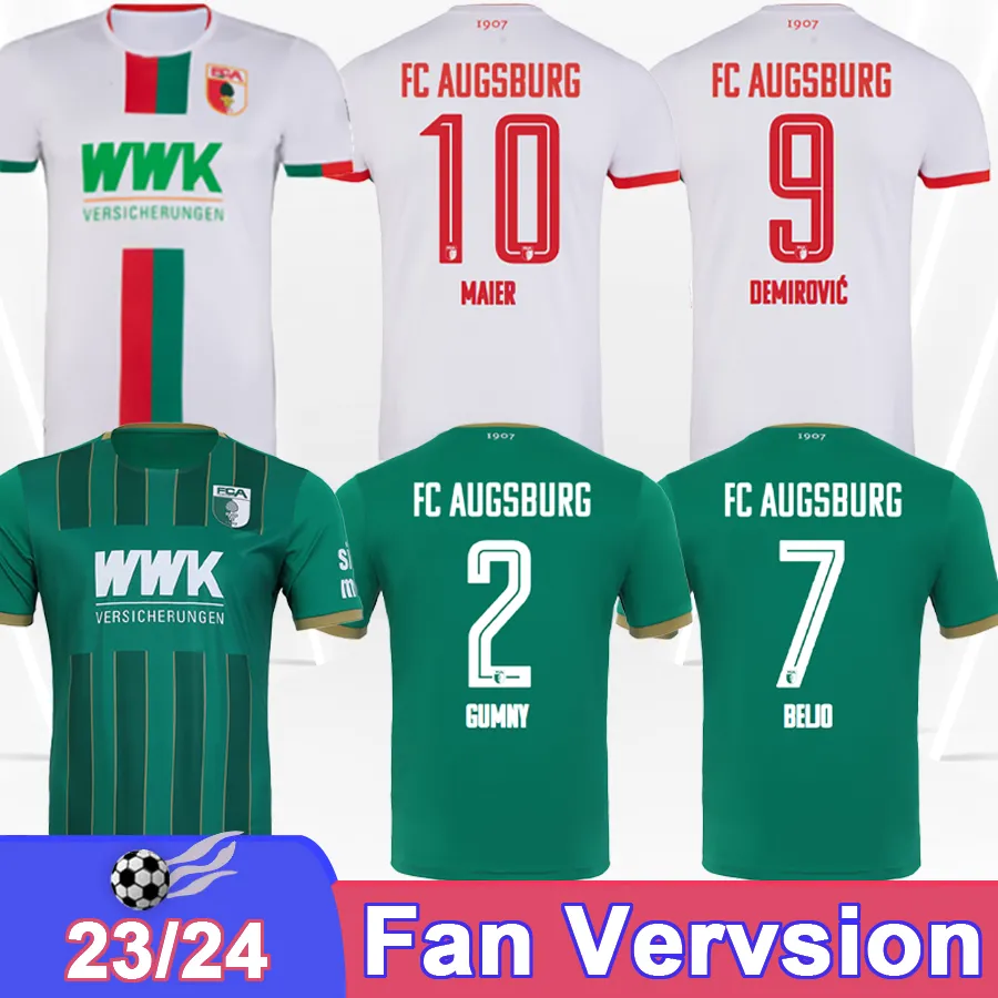 23 24 augsburg heren voetbaltruien Demirovic Maier Beljo Gumy Oxford Pfeiffer Gouweleeuouw Breithaupt Uduokhai Home Away Football Shirts