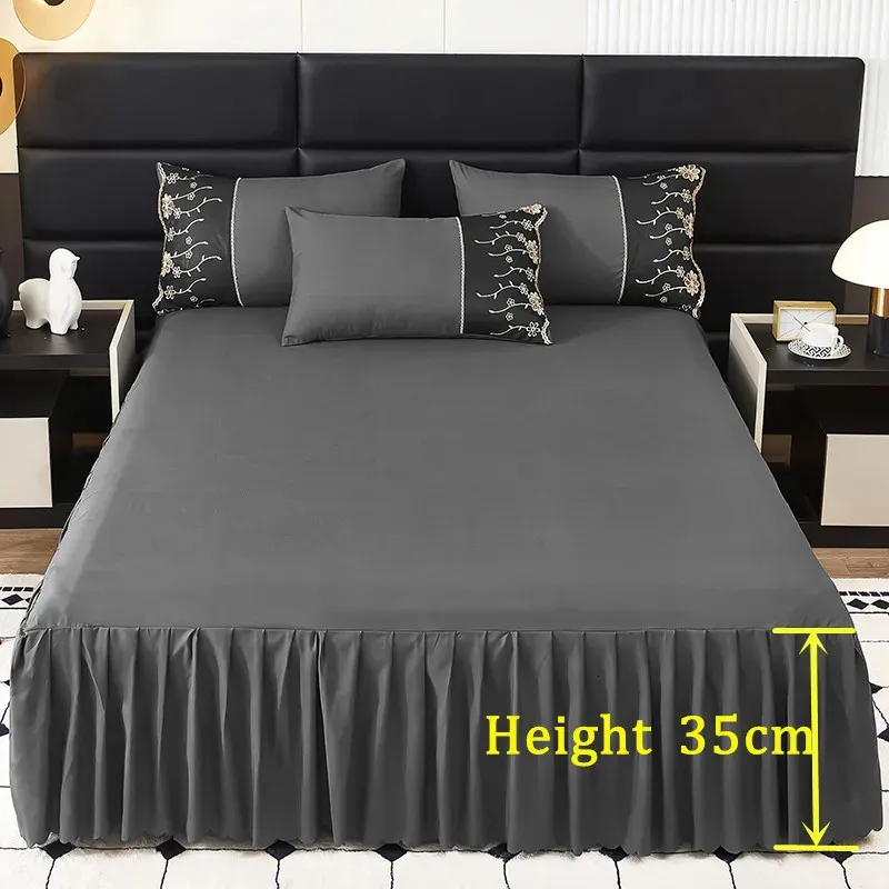 Bonenjoy sade renkli yatak etek nefes alabilen kapak tek çekirdek boyutu yatak örtüsü ev yatak narzuty yastık kılıfı yok 240415