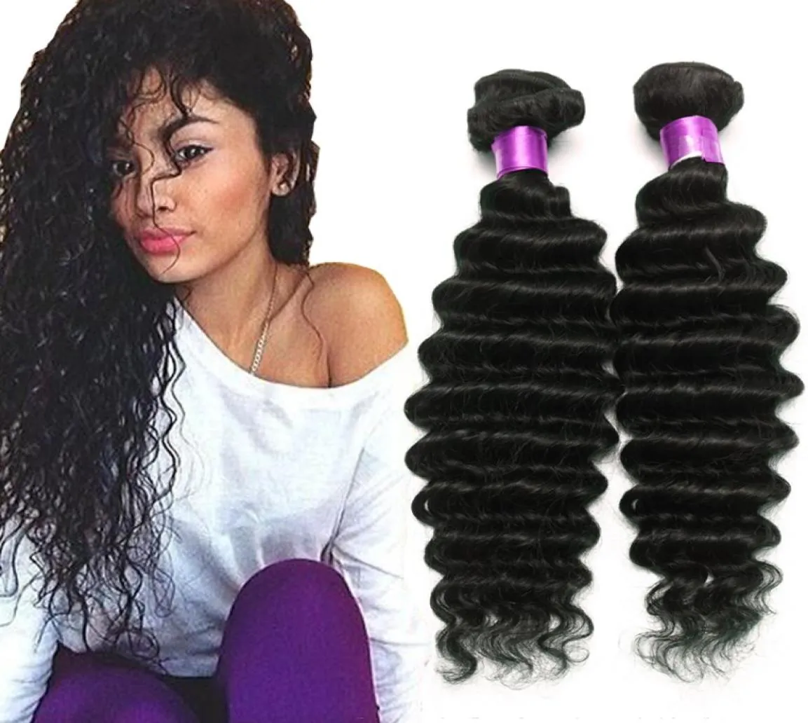 Brésilien Virgin Hair Water Wave Brésilien Brésilien Wave Deep Facks Bundles Wet and Wavy Virgin Brazilian bouclé 4pcs Lot Human Hair Ex6428611