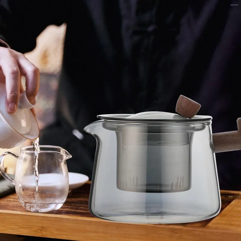 Ensemble de vaisselle résistance à haute température séparée en verre de théâtre Kettle Coffee Kettles Bois petite eau