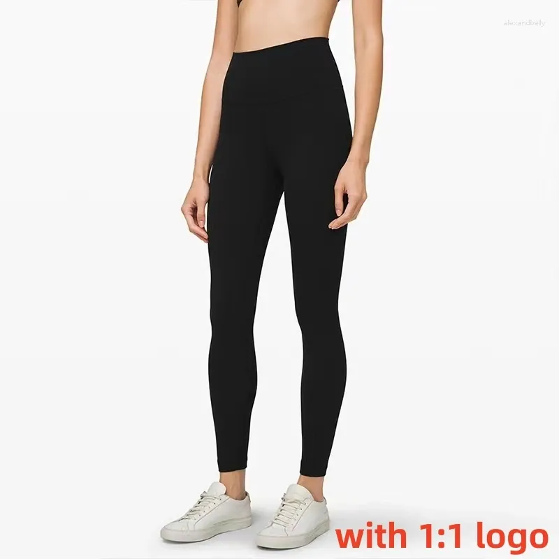 Pantaloni attivi con logo Yoga High Waist Hip Lift Women Women Lycra per la pelle Fitness Fitness senza soluzione di continuità