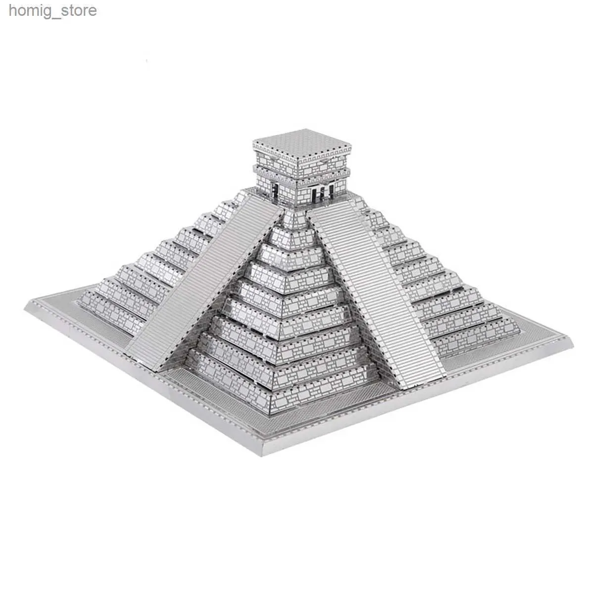 3D Puzzles Pyramid 3D Metal Puzzle Model Kits DIY Laser Cut Puzzles Jigsaw Toy For Children Y240415