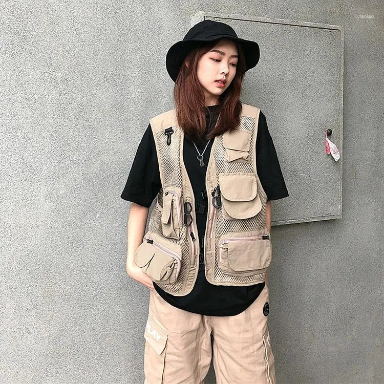 Men's Vests Japanese Retro Functional Wind Multi-pocket Cardigan City Boy And Women's Fashion Brand Loose Versatile Tactical Vest