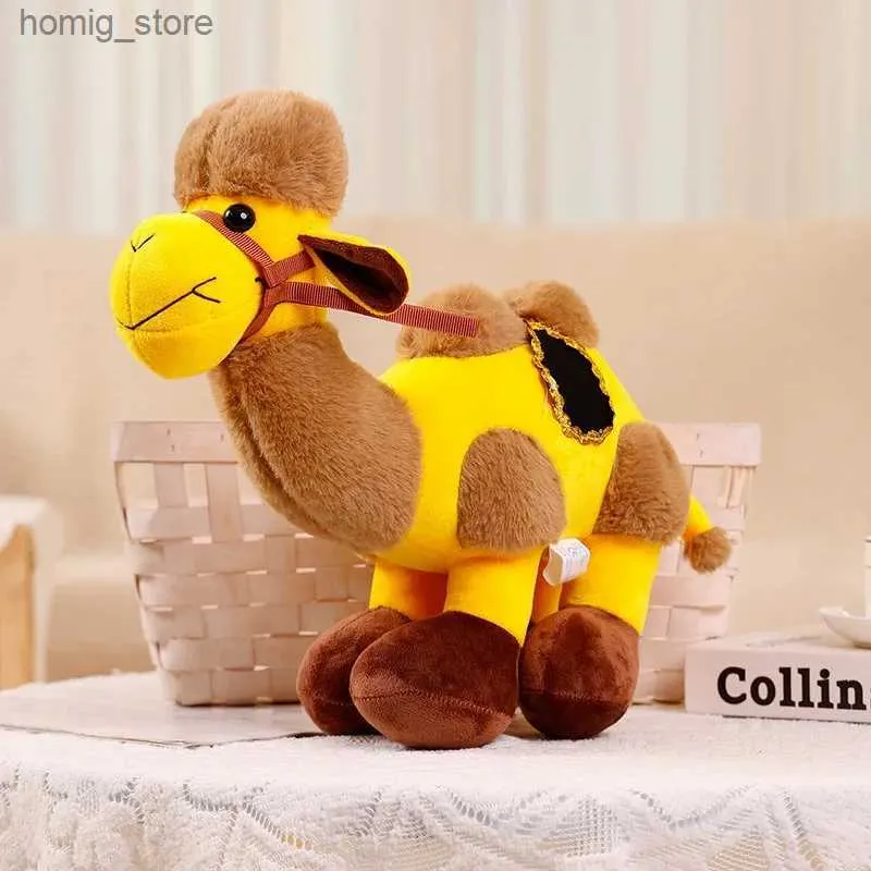 Plush Dolls Simulation desert boat camel stuffed toy childrens doll birthday gift souvenir Y240415