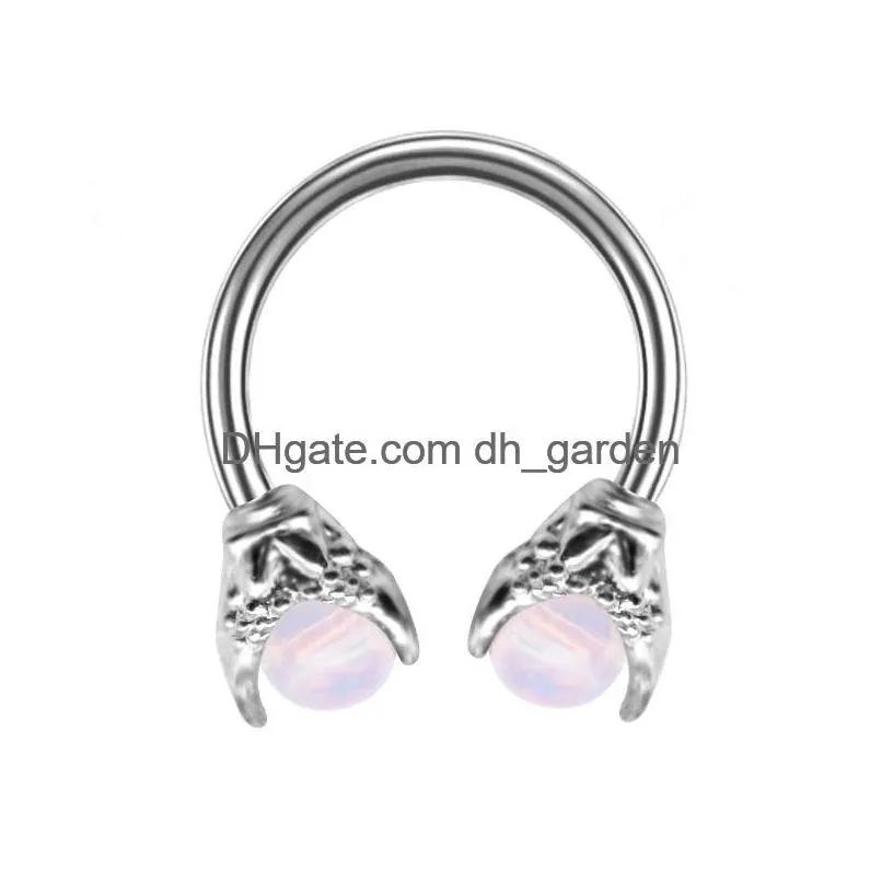 Diamant perlé anti-allergie en acier inoxydable anneau de nasme vis à balles de rose perçage anneaux femmes bijoux Will et dandy gif dhgarden dhex5