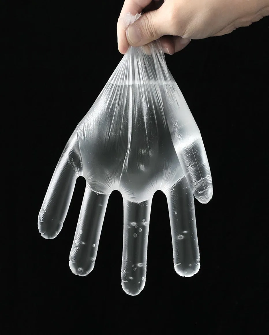 100pcslot tek kullanımlık eldivenler pe bahçe barbekü plastik eldiven çok fakülteli restoran mutfak aksesuarları9890331