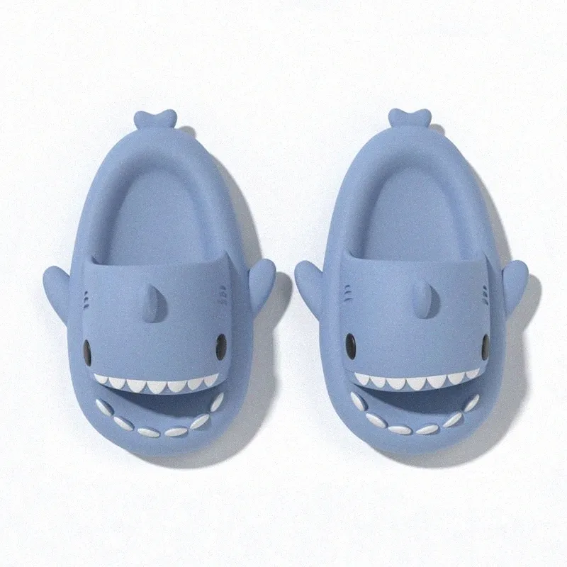 Shark Summer Slippers Sliders Men Dames Kids Glides Pink Blue Gray Therap Sandalen Soft Dikke kussen Slippev3ay#