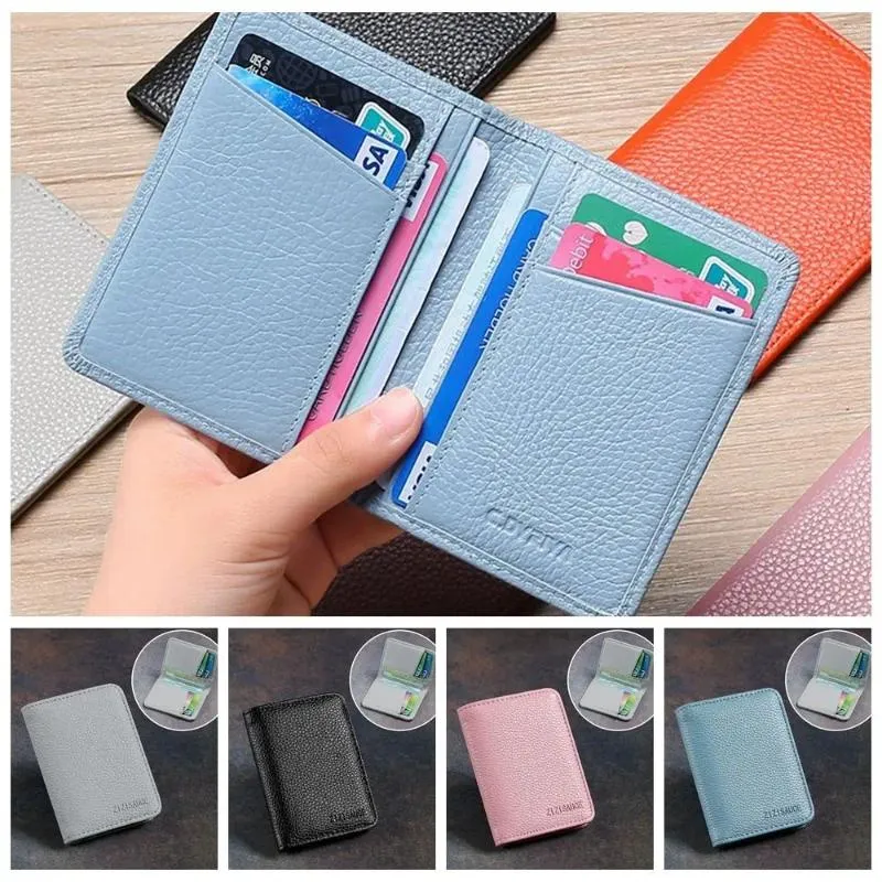 Card Holders Ultrathin Multi-card Slot Portable Leather Case Universal Bank ID Bus Holder Travel Organizer