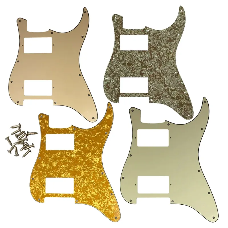 Câbles Fei Man Guitar Pickguards sans trou de commande avec 11 vis pour Fender St HH PAF Strat Guitar avec humbucker sans trou de l'interrupteur