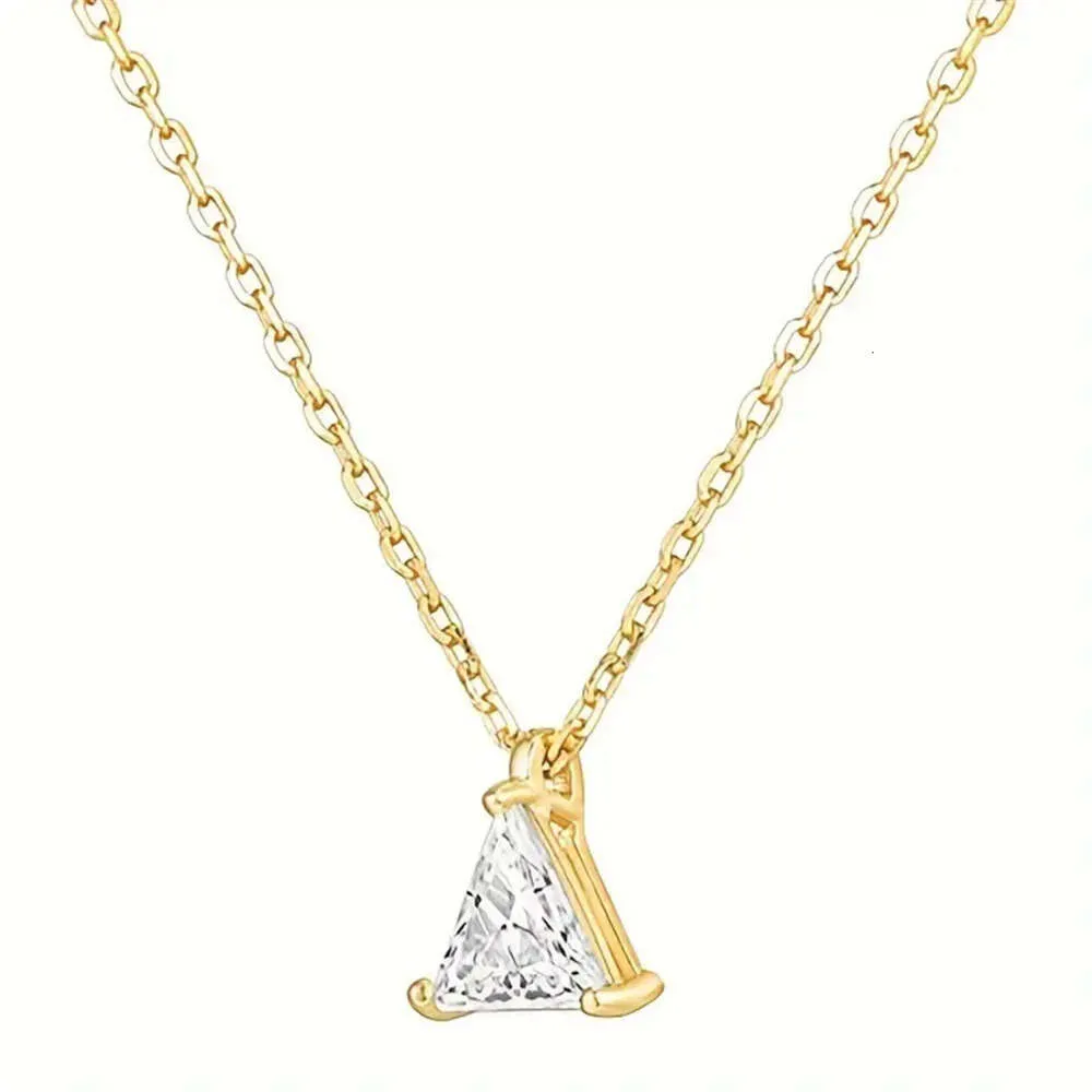 Single Diamond Necklace Anna Same Triangle Pendant New Minimalist Necklace