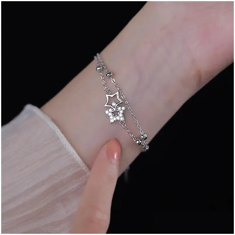 Bracelets de liaison chaîne 2023 Zircon Round Charm Bracelet Bracelet For Women Girls Classic Elegant Fashion Bijoux SL366 Drop Livrot Dhadq