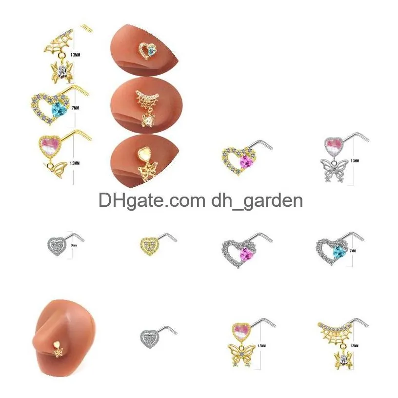 Anéis de nariz com miçangas mti estilo cobre embutido zircão anel de ringue de jóias de joalheria de gotas de entrega de gotas de entrega dhgarden dhxmp