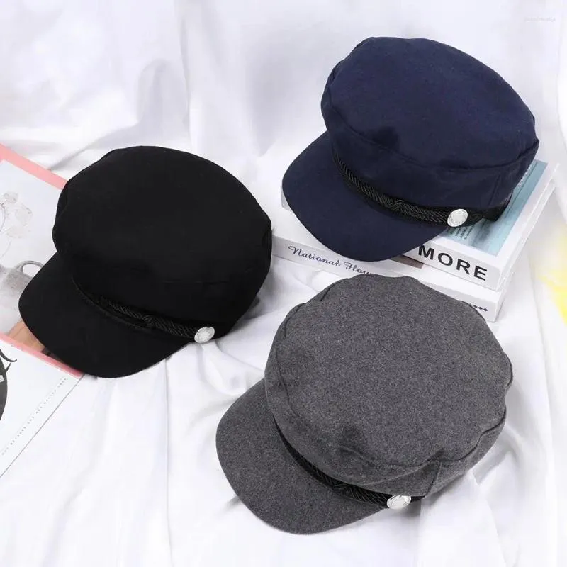 Berets unisex poczuł płaski czapki czapki ośmioboczne czapki beret żeńskie kadet hat hat gatsby kapitan