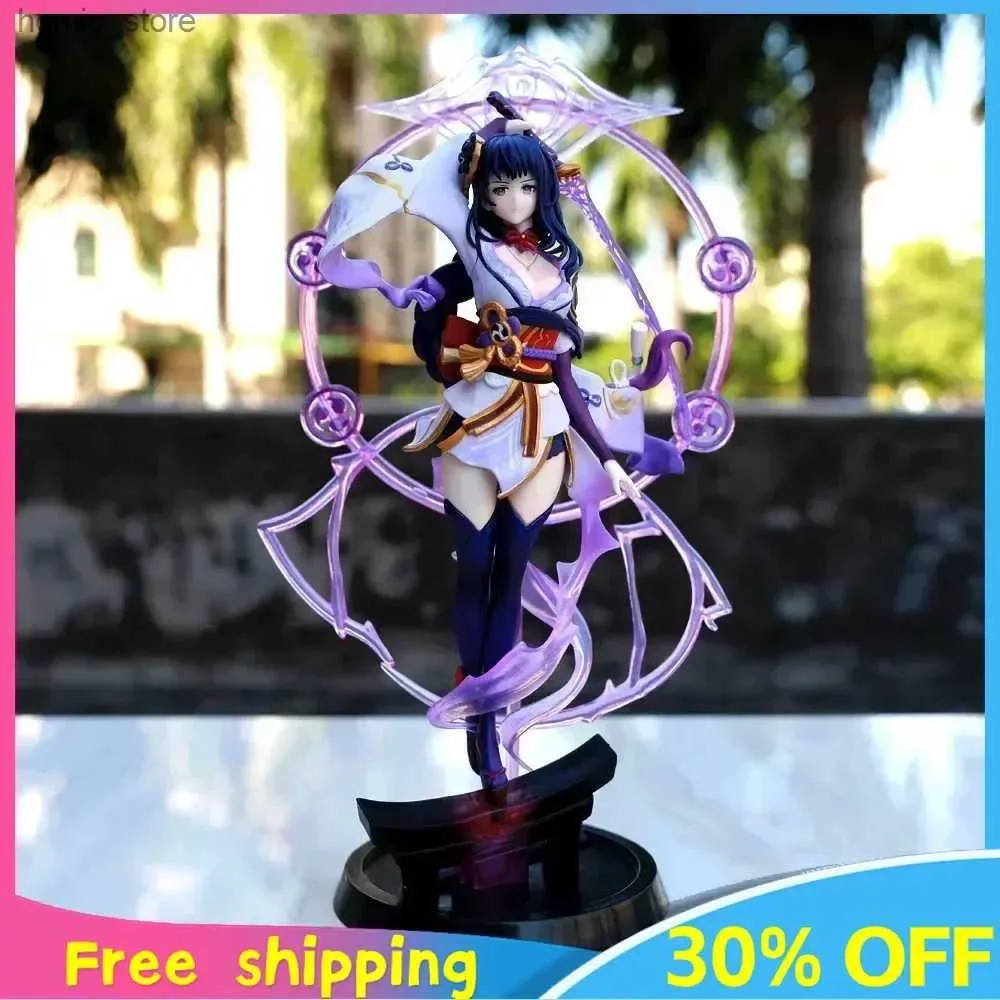 Eylem Oyuncak Figürleri 24cm Genshin Etki Raiden Shogun PVC Koleksiyon Model Doğum Günü Oyunu Heykel Periferik Koleksiyon Dekorasyon Dekrar Hediye Oyuncak Y240415