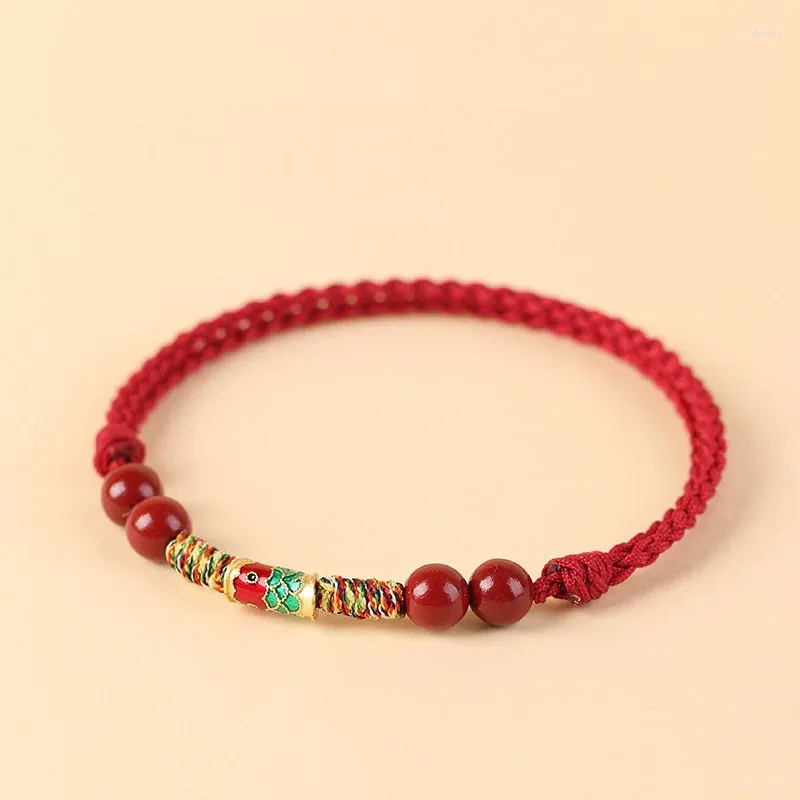 Braccialetti di fascino Lucky Koi Bracciale a corda rossa pura per donne uomini in stile cinese Cinnabar Cinnabar Regali di gioielli ad amuleto intrecciati fatti a mano intrecciati