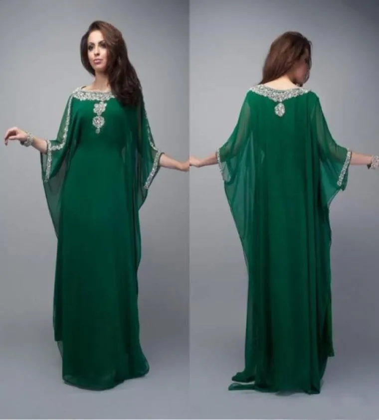 Vintage Dubai Fancy Islamiska aftonklänningar 2019 Aline Plus Size Party Wear Crystals Arabiska Kaftan Prom -klänningar Maxi Dress7073117