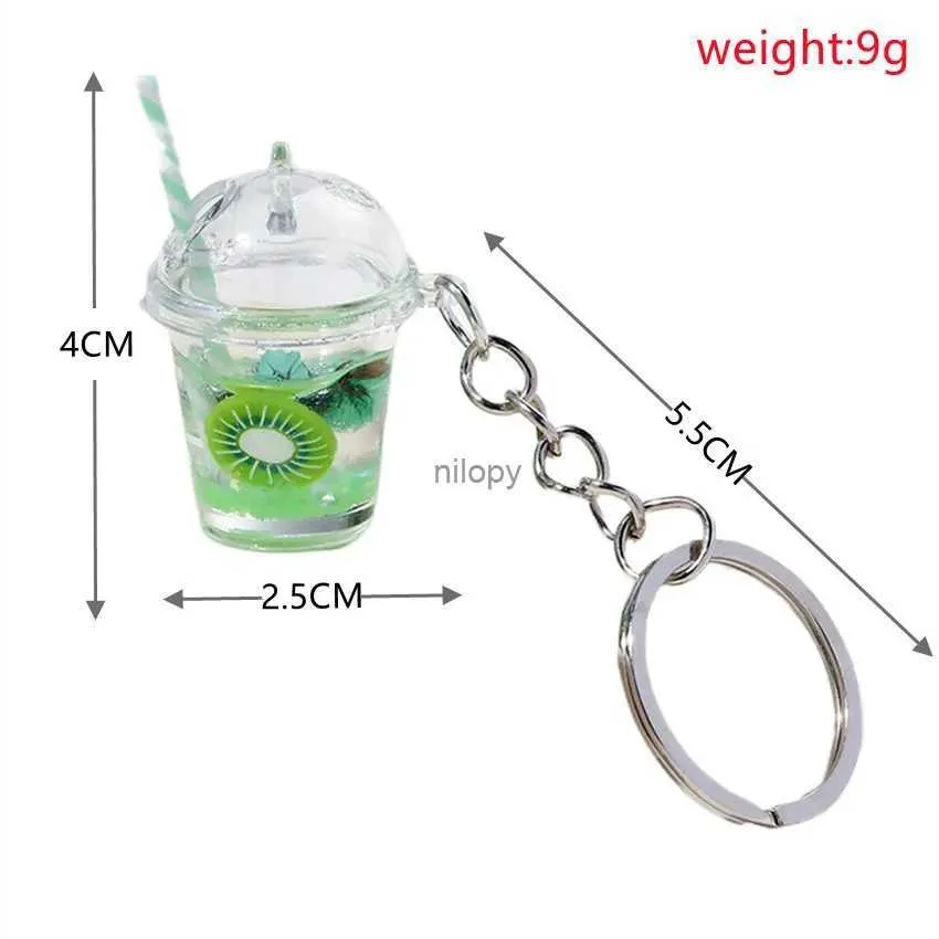 Keychains Lanyards New Creative Mini Luminous Milk Bubble Tea Cup Keychain For Women Girls Cute Bag Ornaments Car Key Holder Pendants Toy Gifts