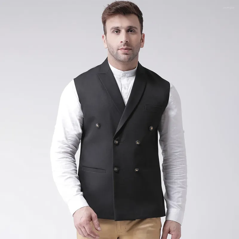 Giubbotti da uomo per uomo abbigliamento da colletto piatto giacca senza maniche a petto con abiti estivi casual tascabili blazer