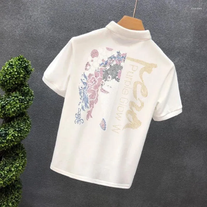 Men's Polos Mens T-shirt Graphic Male With Collar Tee Watercolor Polo Shirts Heather Tops Stylish Xl Aesthetic Clothing 2024 Fashion