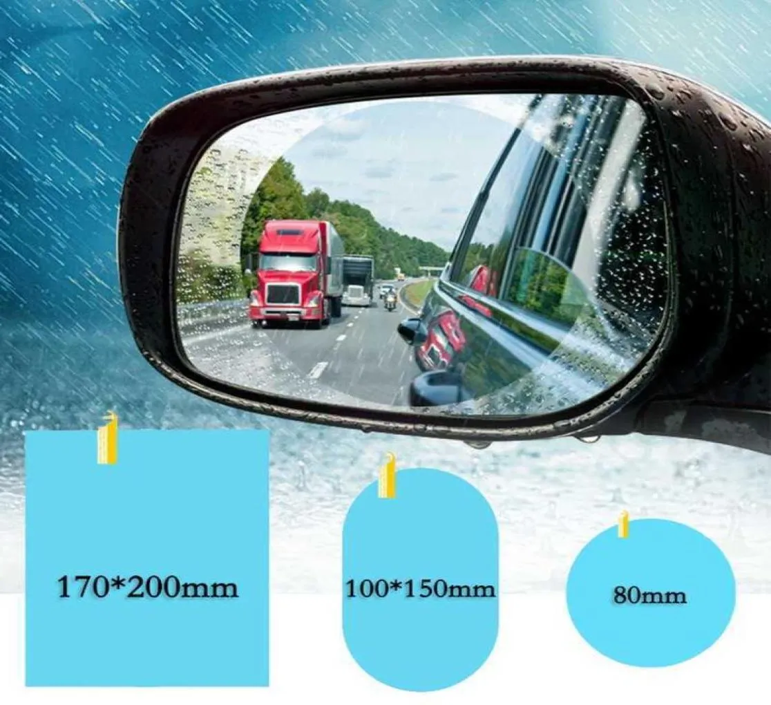 Bil regntäta klistermärken film bakspegel spegelvattentät film universal fönster glas clear antifog antireflektiv klistermärke1694287