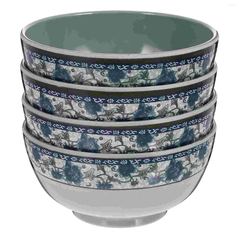Geschirrsets 4 PCs Imitation Keramik Reisschale Küche Servieren Container Nudeln Melamin Ramen Haushalt
