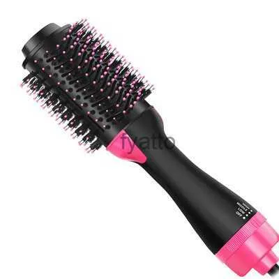 Hair Curlers Straighteners Hot air comb 2 in 1 multi function negative ion hair dryer curler straight blower H240415