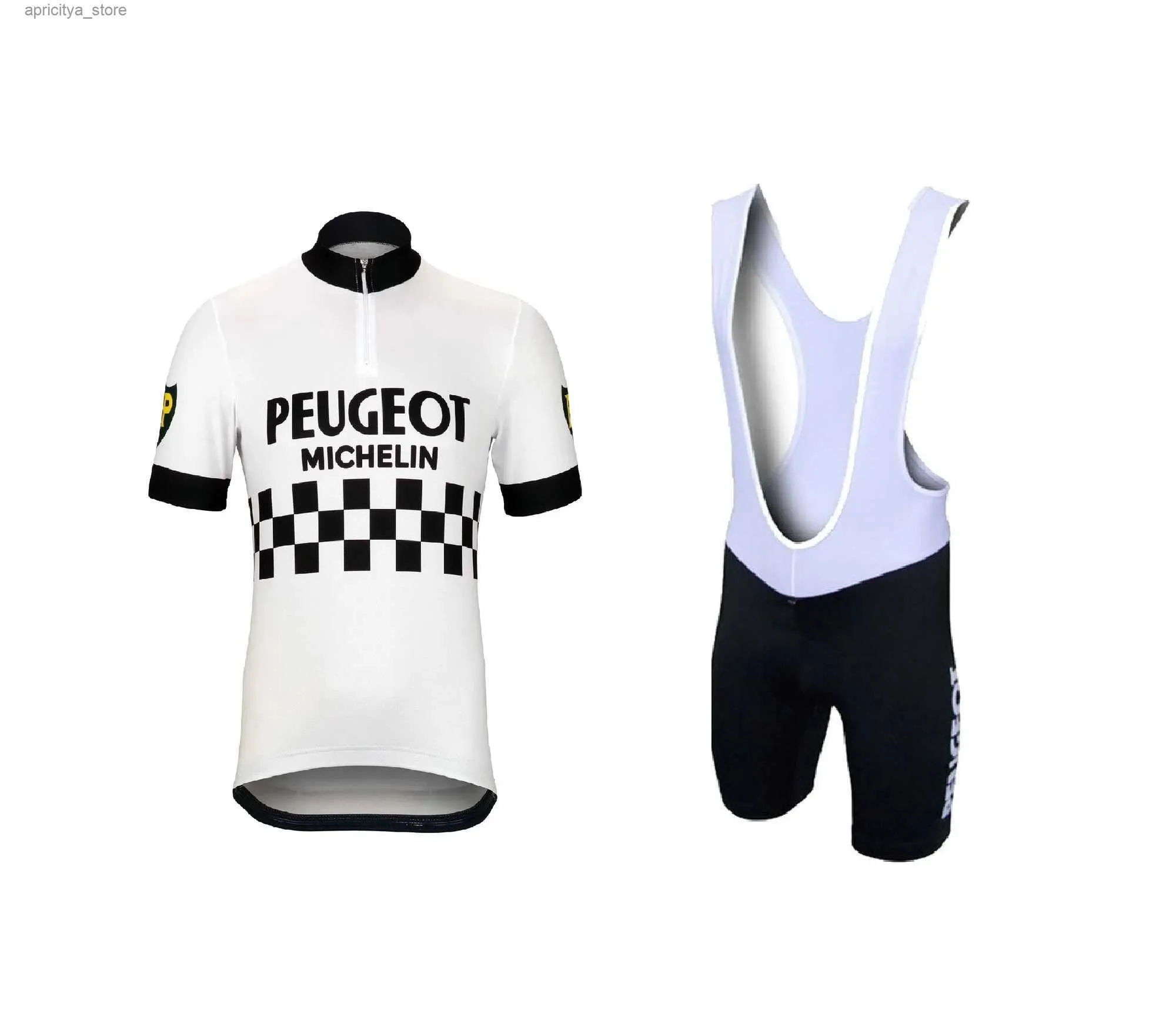 Jersey de cyclisme sets pgeotful Team White rétro classique Jerseys cyclistes set Racing Bicyc Summer SEVE Clothing Kit Maillot Ropa Ciclismo L48