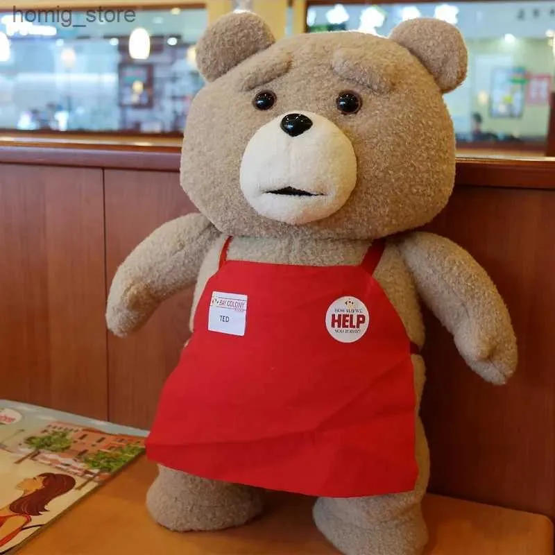 Plush Dolls Multi-styles Movie Teddy Bear Ted 2 Plush Toys In Apron Soft Stuffed Animals Plush 43-49cm Birthday Present For A Good Friend Y240415