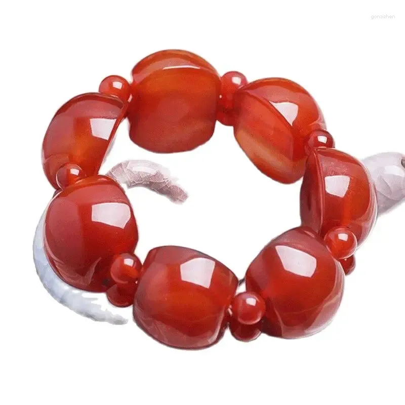 Dekorative Figuren natürliches rotes Achat Jade Armband Großhandel Mode Schmuck für Männer und Frauen