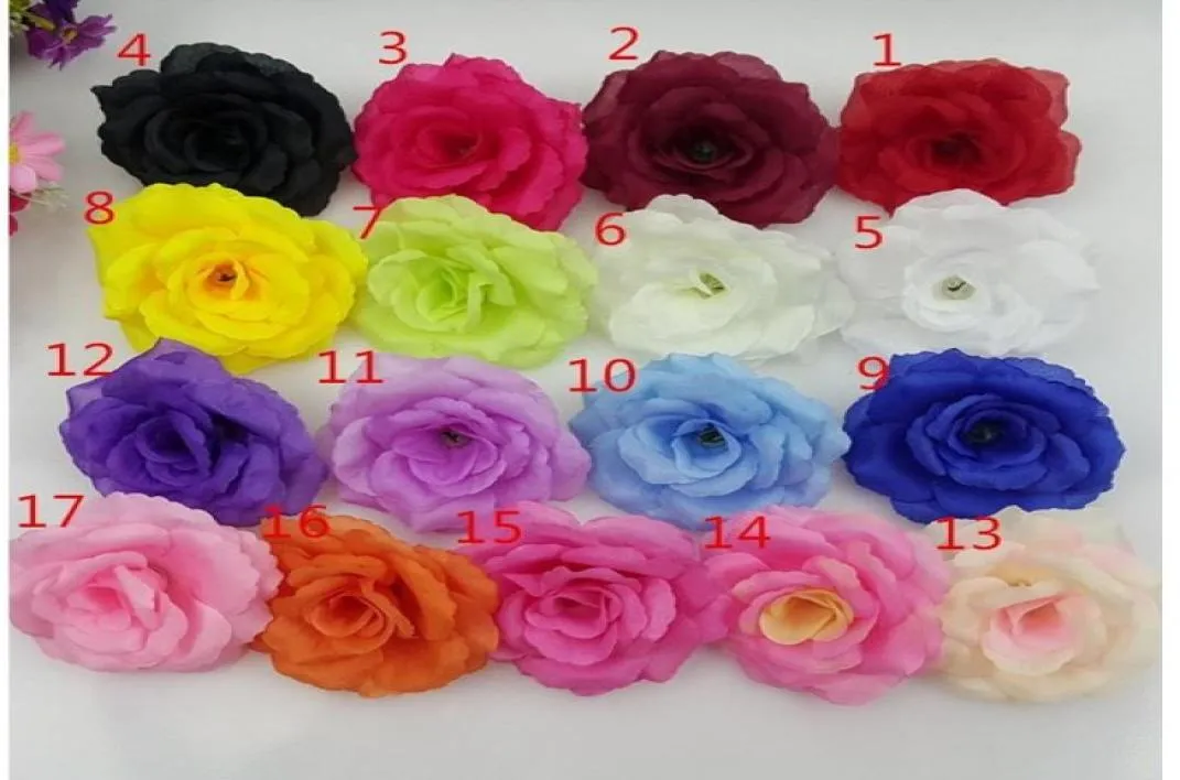 200 pcs lote 8 cm flores artificiais bordô cabeças de rosa bola rosa bola de broche de casamento decoração de seda de seda5973288