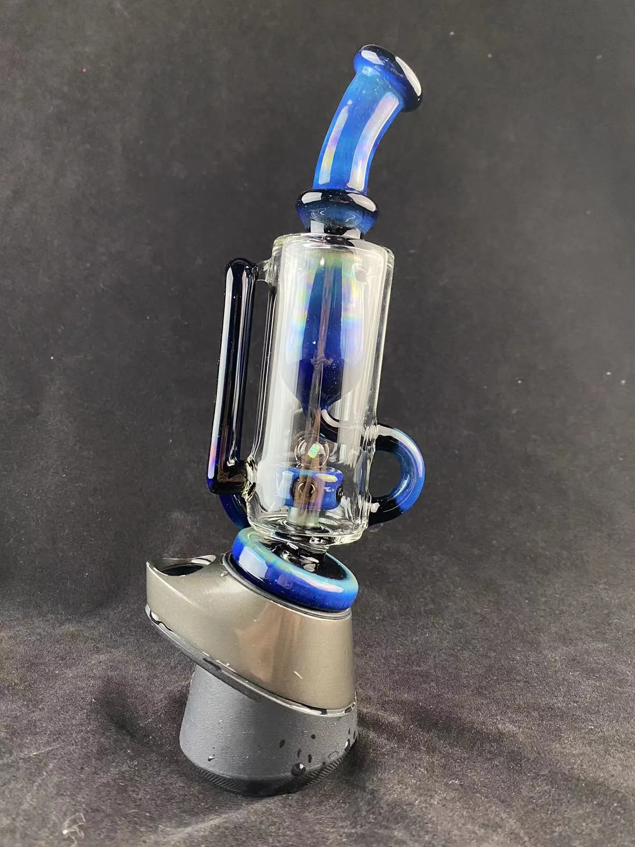 Hookah Incycler Type Glazen top gekleurd met zwart Fumed voor piek of carta gemakkelijk te reinigen alleen glazen bovenkant geen e-rig bodem