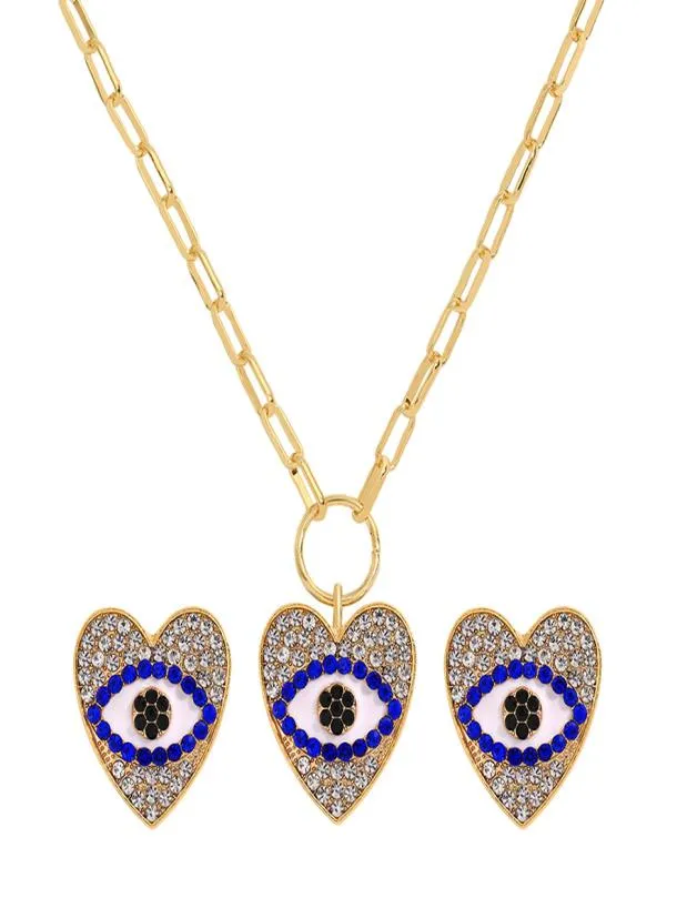 Colliers pendentifs Highend Angel Eye Set Simple Retro Diamond Clavicule Chaîne alliage en alliage Route d'oreille Eyer Français E8439744