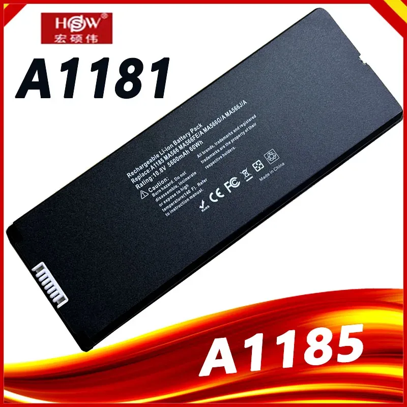 Batterie Nuova batteria per laptop nero per Apple MacBook A1181 A1185 MA561 MA566