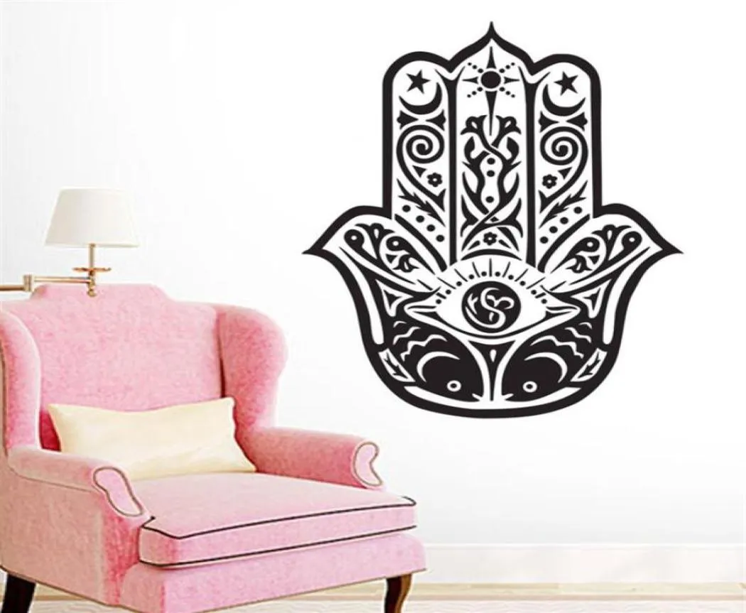 Arabic Vintage Home Decor Wall Adesivi Mano di Fatima Double Fish Decorative Decals Adesile d'arte 29569127296