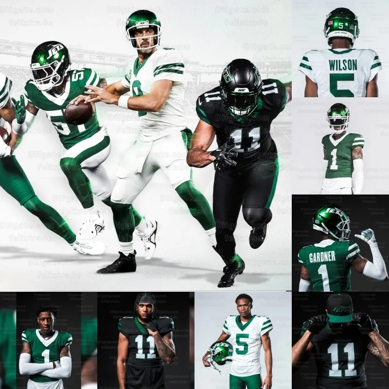 Aaron Rodgers Jets 2024 Throwback voetbaljersey New Yorks Garrett Zach Wilson Ahmad Saus Gardner Breece Hall Braxton Berrios Quinnen Williams Mekhi Becton