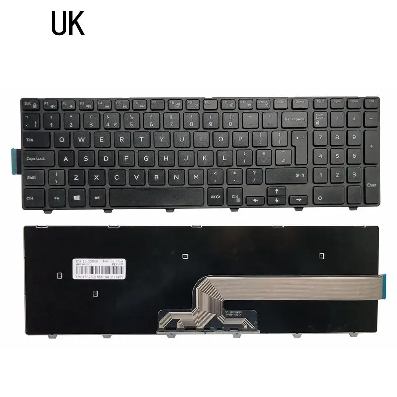 Keyboards Nya US/UK/SP -tangentbord för Dell Inspiron 15 5557 5555 7748 3548 3568 3543 17 5478
