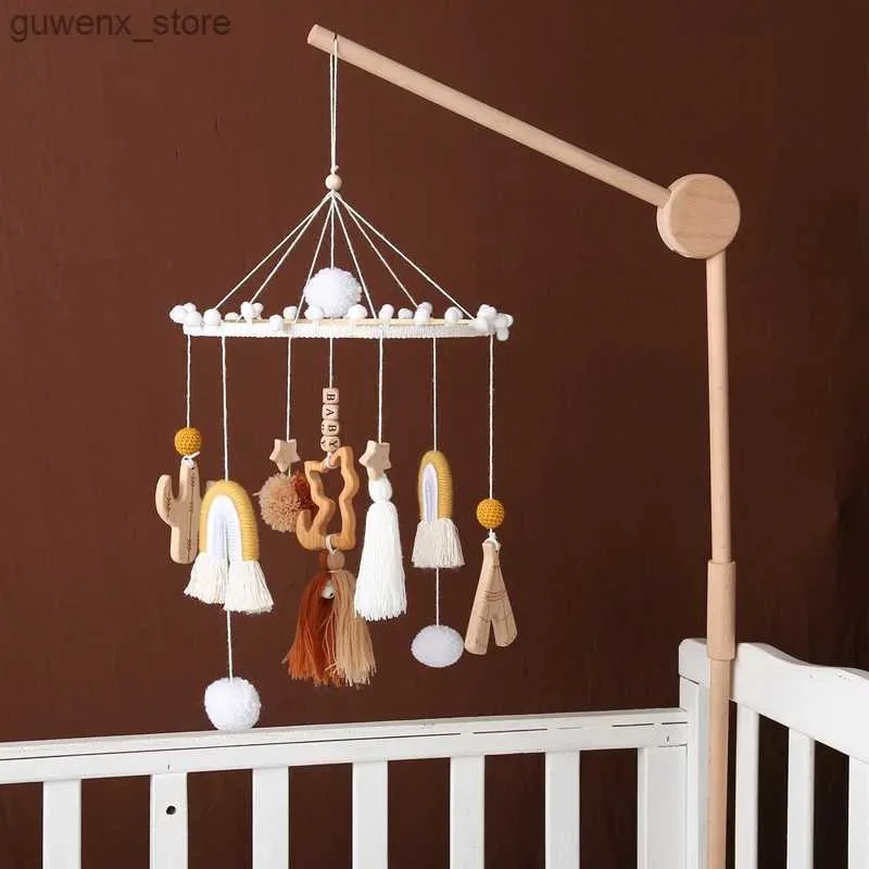 Mobiles# Dostosowane grzechotki dla niemowląt Crib Mobile Toys 0-12 miesiąc Nowonarodzony łóżeczko Rainbow Bell Bell Toddler Rattles karuzela do muzycznego prezentu zabawek Y240415Y240417BHQG