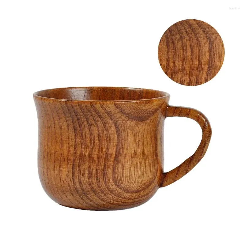 Tasses Saucers Jujube Wood Beer tasse de thé à thé de café pratique tasse écologique à eau à eau réutilisable avec poignée