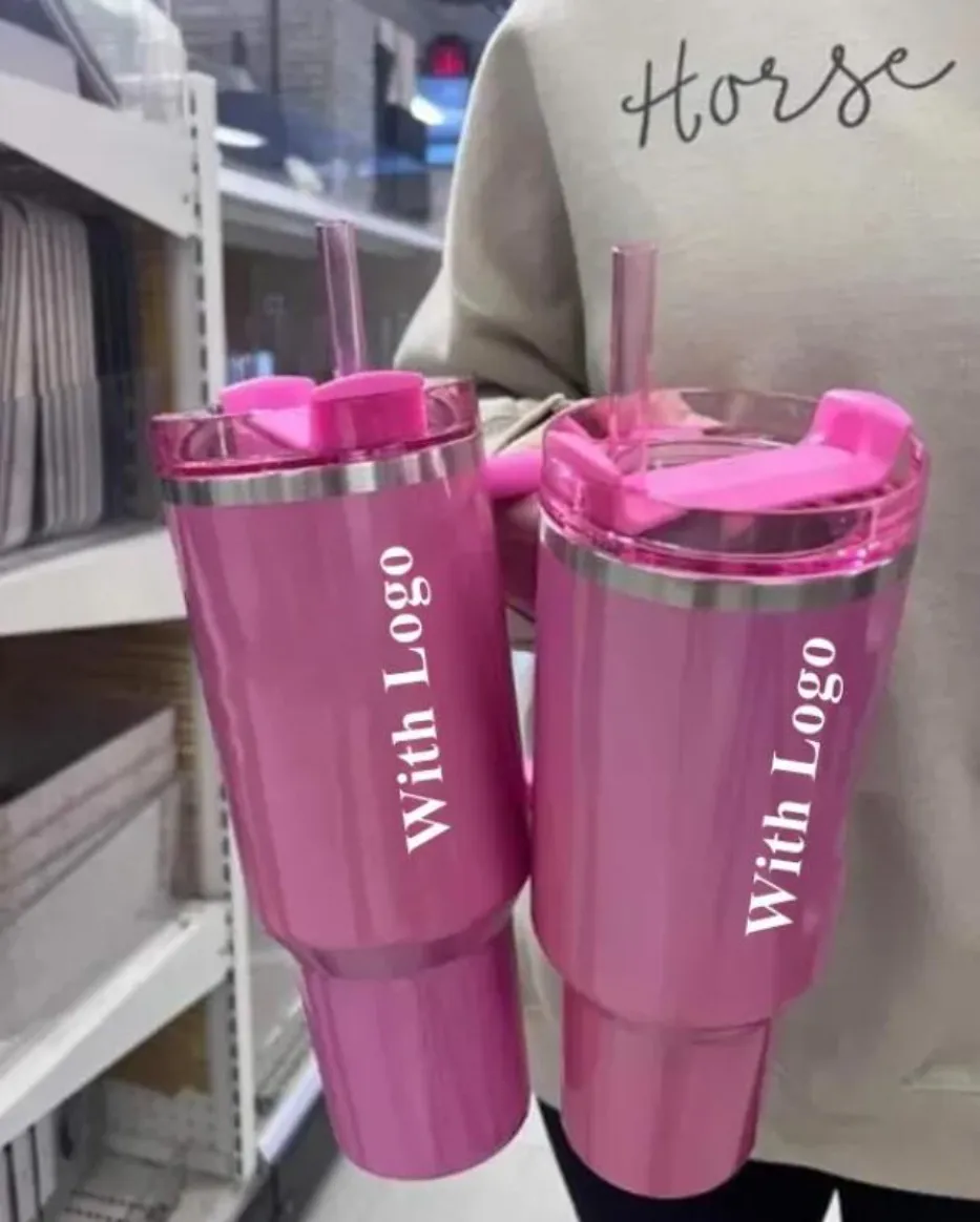 Vendi bene 1: 1 stesso Chroma Black Us Stock Holiday Red Winter Pink Limited Edition H2.0 Cosmo Pink Parade Tumbler Tumbler Tumbler Neon White Gift Bottles Water Bottles U0415