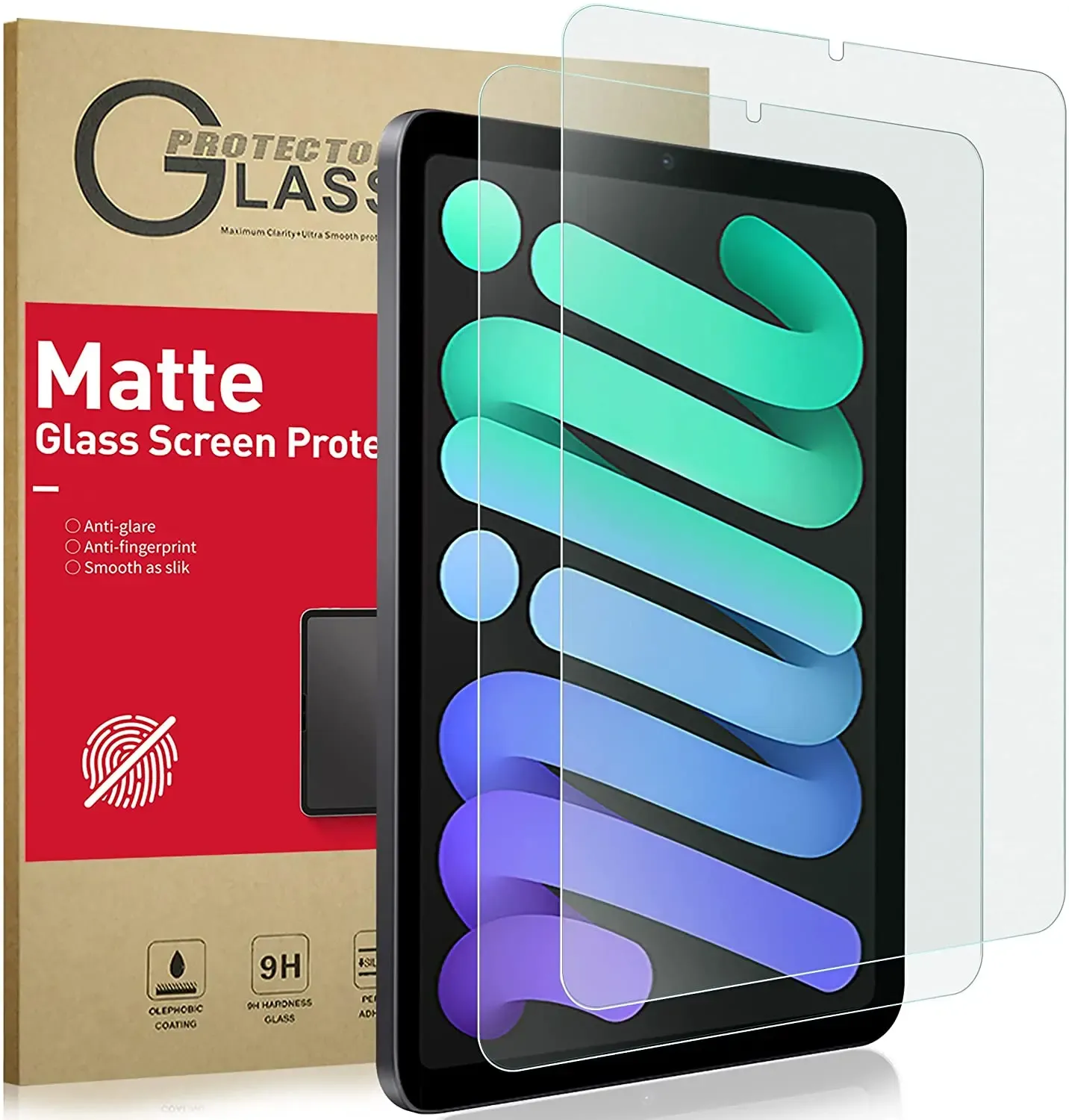 Protectors 2 Pack 9H Matte Tempered Glass Screen Protector Designed for iPad Mini 6/Mini 1/2/3/4/5 ,AntiGlare & Fingerprint/Bubble Free