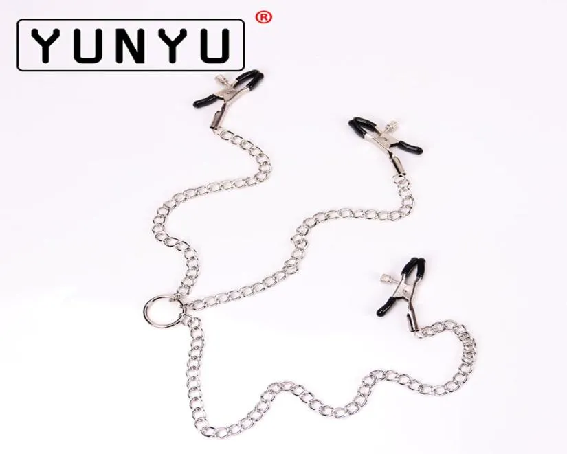 Adult Sex Toys Three Breast Metal Clips Female Lips Clitoris G Point Nipple Clamps Clitoris Clip Iron Chain Adult Game C181225014499508