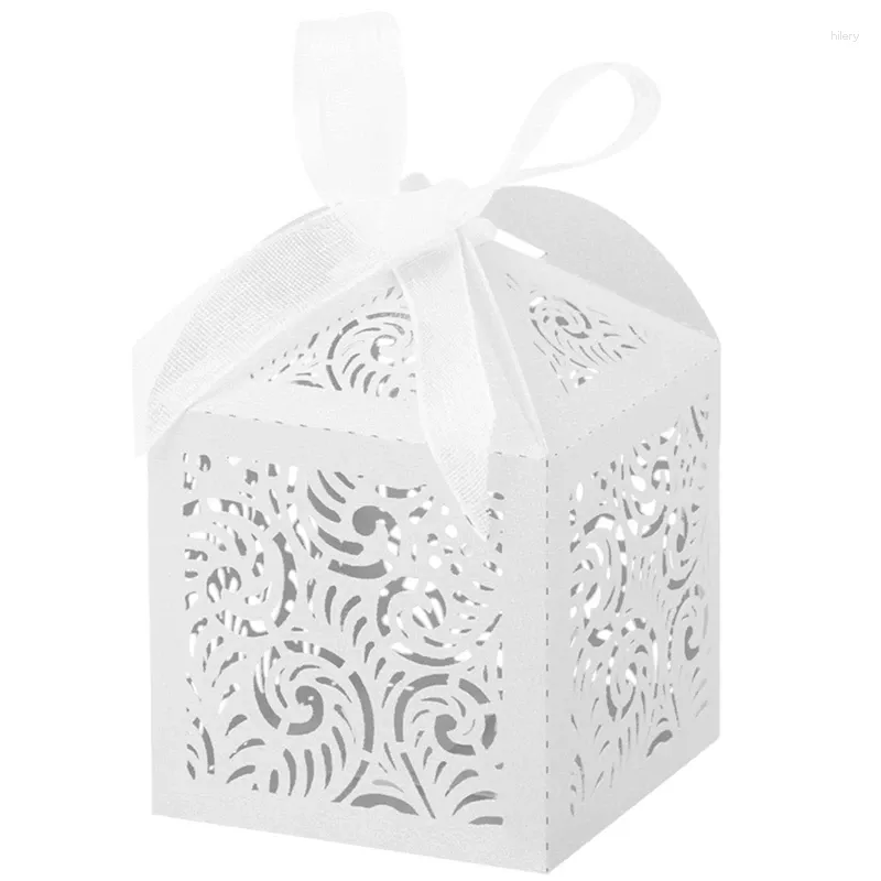 Gift Wrap 100Pcs Laser Cut Favor Boxes 2X2inch Small For Presents Party Wedding Favors With Ribbon