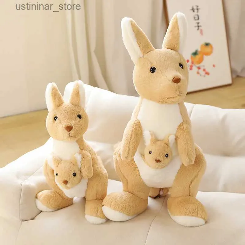 Stuffed Plush Animals 45-100cm Cartoon Mother and Child Kangaroo Toy Animal Stuffed Plush Doll Pillow Crystal Velvet Fabric Comfortable Gifts for Kids L47