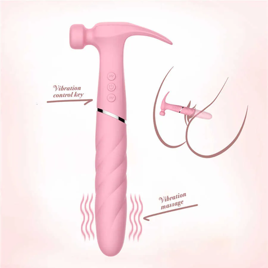 Peach Blossom Cat Magic Hammer AV Vibrador Hammer Hammer Skinging Second Tide Massager Productos divertidos de doble cabeza Adult 9isr