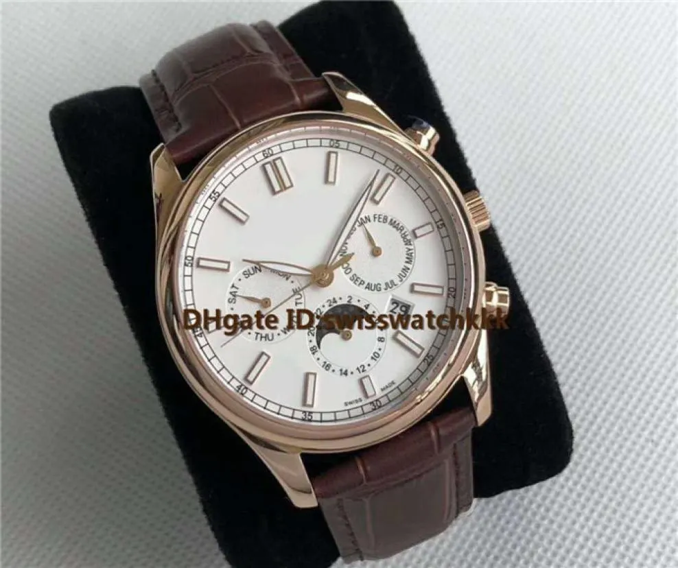 NOWOŚĆ 5204P001 Mężczyźni Watch Swiss Automatyczne komplikacje Komplikacja Księżycowa Sapphire Crystal 18K Rose Gold Case Diamond Bezel Pasp ME3936568