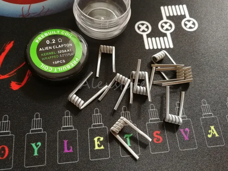 Alien clapton pre-built coil 0.3*1.5 FLAT+32GA 0.2ohm premade coils wrap prebuilt heating wires for rda rba